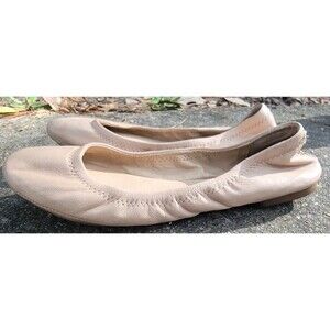 Lucky Brand Emmie Leather Flats Brown Tan Beige Sand Size 5-5.5 Cottage Fairy